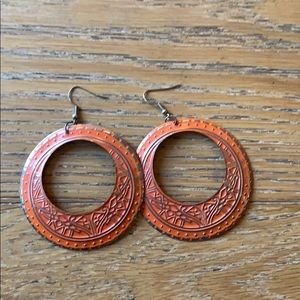 Orange hoop earrings